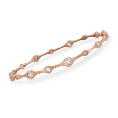 3.50 ct. t.w. CZ Station Bangle Bracelet in Rose Vermeil &mdash; Alt Image 1