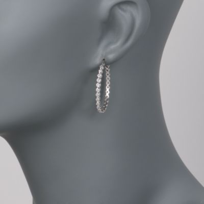 3.00 ct. t.w. CZ Hoop Earrings In Sterling Silver &mdash; Alt Image 2