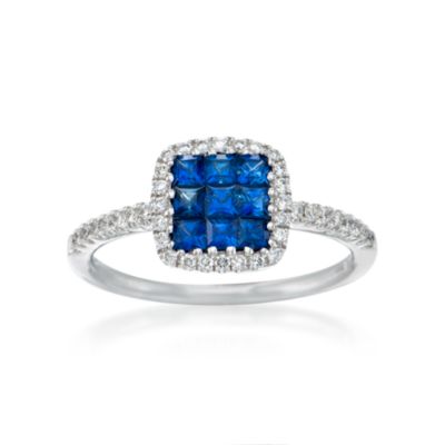 Gregg Ruth .53 ct. t.w. Sapphire and .23 ct. t.w. Diamond Ring in 18kt White Gold &mdash; Alt Image 1