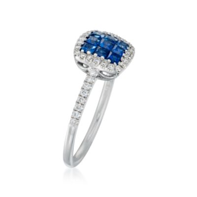 Gregg Ruth .53 ct. t.w. Sapphire and .23 ct. t.w. Diamond Ring in 18kt White Gold &mdash; Alt Image 3