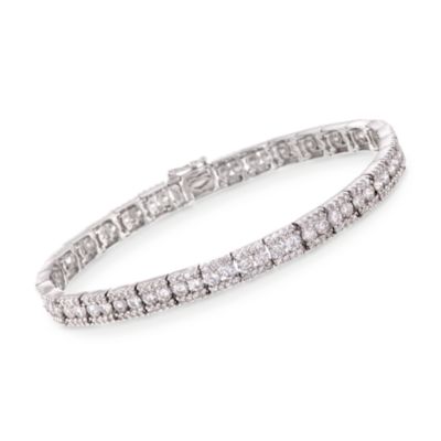 Gregg Ruth 4.55 ct. t.w. Diamond Tennis Bracelet in 18kt White Gold. 7" &mdash; Alt Image 1