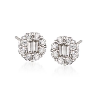 Gregg Ruth .90 ct. t.w. Diamond Stud Earrings in 18kt White Gold &mdash; Alt Image 1