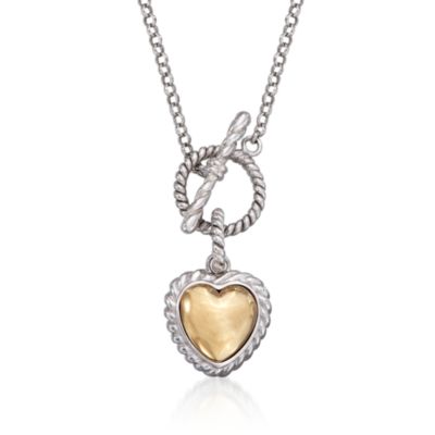 Heart Toggle Necklace In Two-Tone &mdash; Alt Image 1