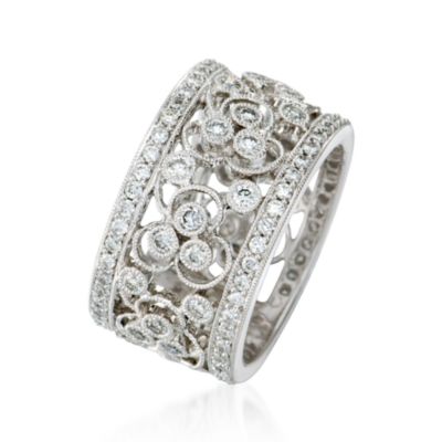 Gregg Ruth 1.38 ct. t.w. Wide-Band Diamond Ring in 18kt White Gold. Size 6.5 &mdash; Alt Image 3