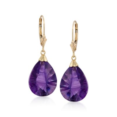 16.00 ct. t.w. Amethyst Earrings in 14kt Yellow Gold &mdash; Alt Image 1