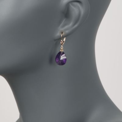 16.00 ct. t.w. Amethyst Earrings in 14kt Yellow Gold &mdash; Alt Image 2