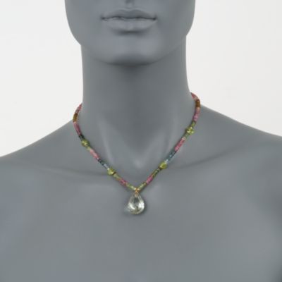 43.00 ct. t.w. Multi-Gem and 15.00 Carat Green Quartz Necklace in 14kt Yellow Gold. 16" &mdash; Alt Image 2