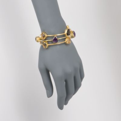 Set of  Three 13.00 ct. t.w. Multi-Gem Station Bangles In Vermeil &mdash; Alt Image 2