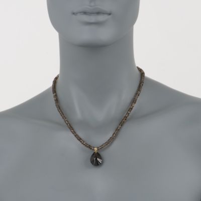 69.00 ct. t.w. Smoky Quartz Bead Pendant Necklace In 14kt Yellow Gold &mdash; Alt Image 3