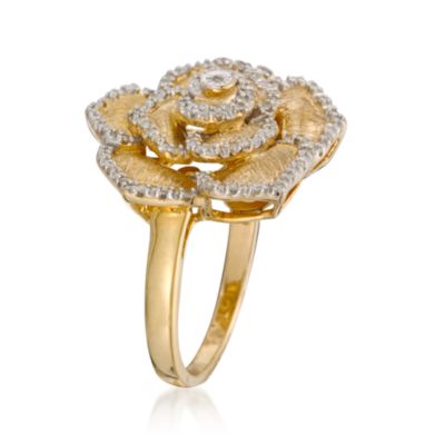 .20 ct. t.w. Diamond Floral Ring In Two-Tone &mdash; Alt Image 3