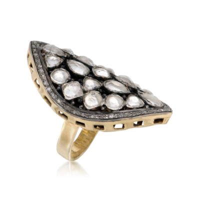 Rock Crystal and .35 ct. t.w. Natural Diamond Ring In Sterling Silver and Vermeil &mdash; Alt Image 3