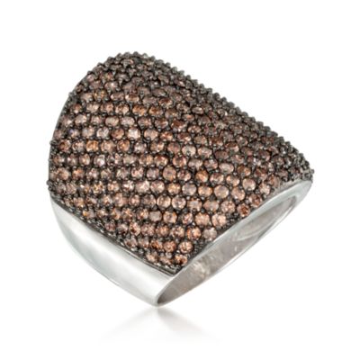 9.10 ct. t.w. Pave Brown CZ Tapered Ring in Sterling Silver. Size 5 &mdash; Alt Image 3