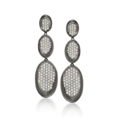 2.75 ct. t.w. CZ Drop Earrings in Sterling Silver &mdash; Alt Image 1