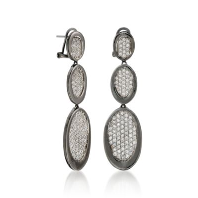 2.75 ct. t.w. CZ Drop Earrings in Sterling Silver &mdash; Alt Image 3