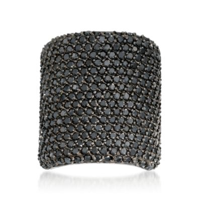 4.75 ct. t.w. Black CZ Wide Band Ring In Sterling Silver &mdash; Alt Image 1