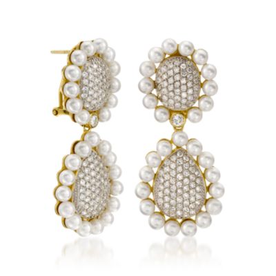 4.00 ct. t.w. CZ and Mother-Of-Pearl Drop Earrings In Vermeil &mdash; Alt Image 3