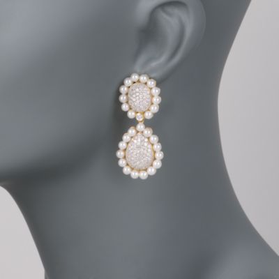 4.00 ct. t.w. CZ and Mother-Of-Pearl Drop Earrings In Vermeil &mdash; Alt Image 2