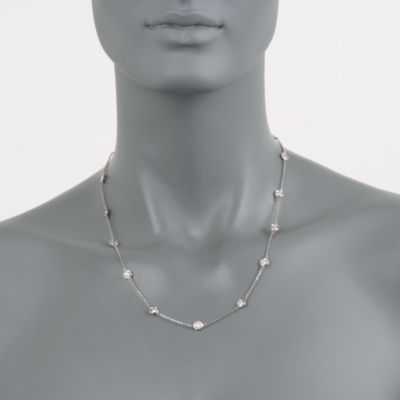 3.50 ct. t.w. Diamond Station Necklace in 14kt White Gold. 18" &mdash; Alt Image 2