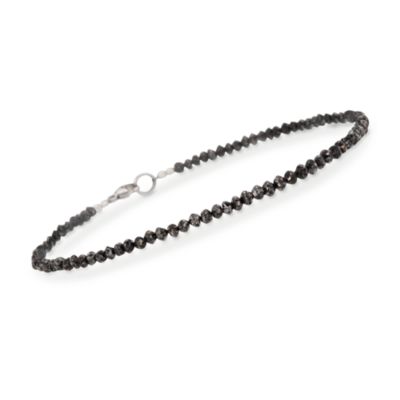 10.00 ct. t.w. Black Diamond Bead Bracelet With 14kt White Gold Clasp. 8.5" &mdash; Alt Image 1
