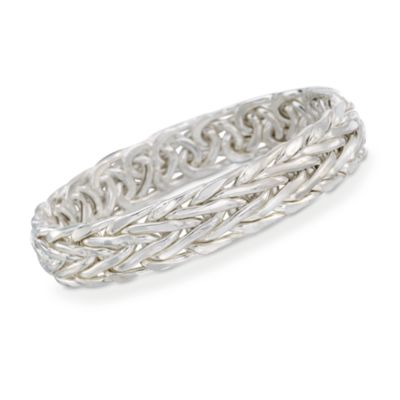 Sterling Silver Herringbone Bangle Bracelet &mdash; Alt Image 1