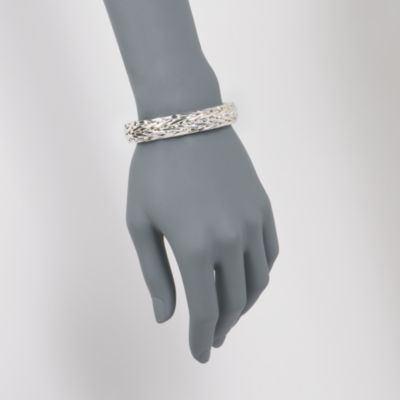 Sterling Silver Herringbone Bangle Bracelet &mdash; Alt Image 2
