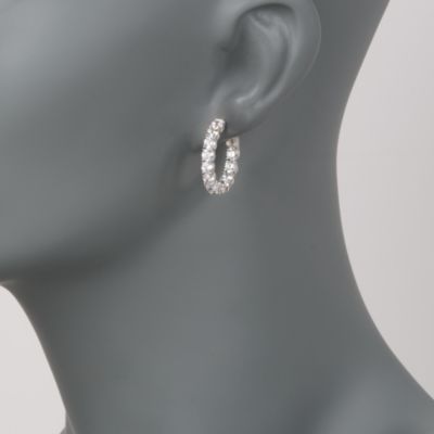 3.60 ct. t.w. CZ In-And-Out Hoop Earrings in Sterling Silver &mdash; Alt Image 2