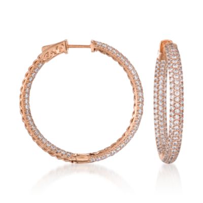 4.55 ct. t.w. CZ In-And-Out Hoop Earrings in Rose Vermeil &mdash; Alt Image 1