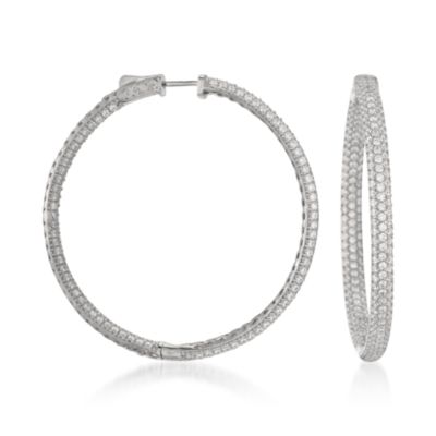6.90 ct. t.w. CZ In-And-Out Hoop Earrings in Sterling Silver &mdash; Alt Image 1