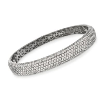 7.10 ct. t.w. CZ Bangle Bracelet in Sterling Silver. 7" &mdash; Alt Image 1