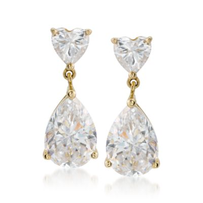5.00 ct. t.w. CZ Drop Earrings In 14kt Yellow Gold &mdash; Alt Image 1