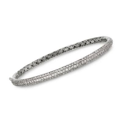 2.65 ct. t.w. CZ Bangle Bracelet in Sterling Silver. 7" &mdash; Alt Image 1