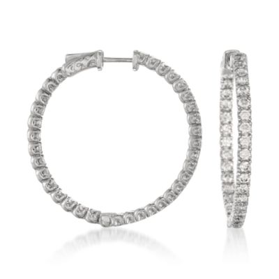 3.30 ct. t.w. CZ In-And-Out Hoop Earrings in Sterling Silver &mdash; Alt Image 1