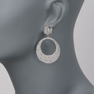 .50 ct. t.w. Diamond Drop Hoop Earrings In Sterling Silver &mdash; Alt Image 2