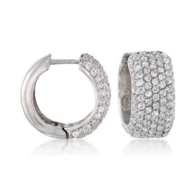 3.00 ct. t.w. CZ Hoop Earrings in Sterling Silver &mdash; Alt Image 1