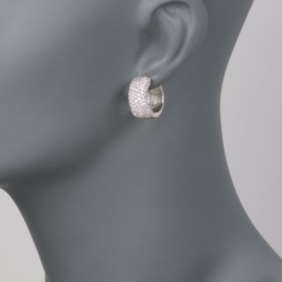 3.00 ct. t.w. CZ Hoop Earrings in Sterling Silver &mdash; Alt Image 2