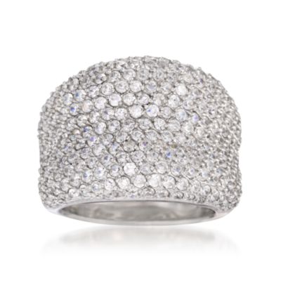 3.75 ct. t.w. CZ Concave Ring in Sterling Silver &mdash; Alt Image 1