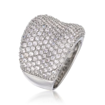 3.75 ct. t.w. CZ Concave Ring in Sterling Silver &mdash; Alt Image 3