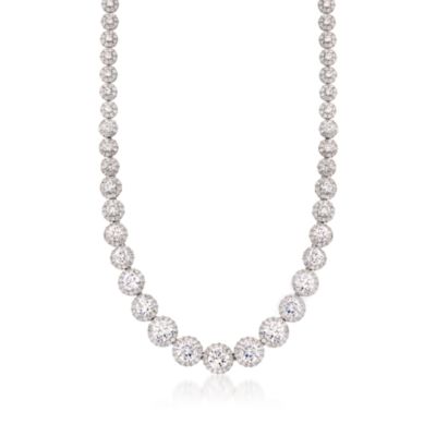 39.50 ct. t.w. CZ Necklace in Sterling Silver. 18" &mdash; Alt Image 1
