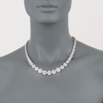 39.50 ct. t.w. CZ Necklace in Sterling Silver. 18" &mdash; Alt Image 2