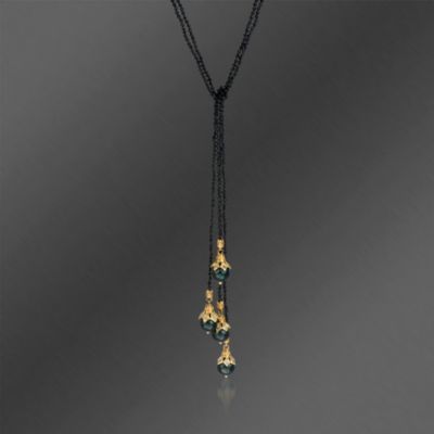 Scott Kay Black Spinel Lariat Necklace in Sterling Silver &mdash; Alt Image 1
