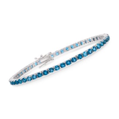 7.75 ct. t.w. London Blue Topaz Bracelet in Sterling Silver. 7" &mdash; Alt Image 1