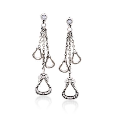 Scott Kay 1.75 ct. t.w. White Sapphire Multi-Drop Earrings in Sterling Silver &mdash; Alt Image 1