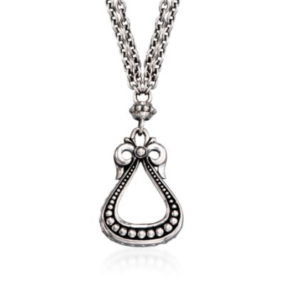 Scott Kay White Sapphire Drop Necklace in Sterling Silver. 18" &mdash; Alt Image 1