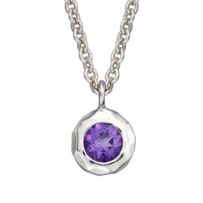 Zina Sterling Silver "Sahara" .40 Carat Amethyst Pendant Necklace. 16" &mdash; Alt Image 1