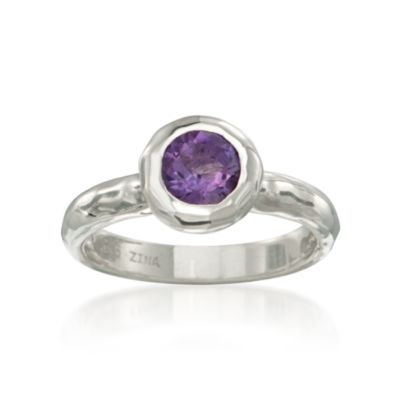 Zina Sterling Silver "Sahara" .70 Carat Amethyst Ring. Size 7 &mdash; Alt Image 1