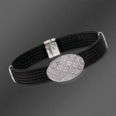 Charriol "Celtic Noir" Stainless Steel and 18kt White Gold Bracelet. 7" &mdash; Alt Image 1