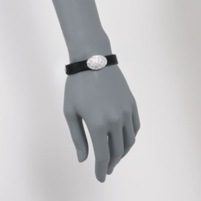 Charriol "Celtic Noir" Stainless Steel and 18kt White Gold Bracelet. 7" &mdash; Alt Image 2