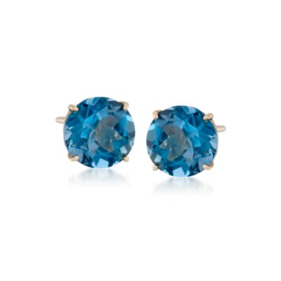 4.50 ct. t.w. London Blue Topaz Earrings in 14kt Yellow Gold &mdash; Alt Image 1