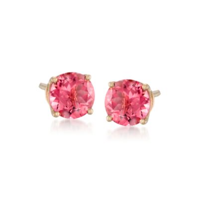 3.00 Tourmaline Earrings in 14kt Yellow Gold &mdash; Alt Image 1