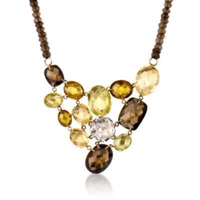 120.05 ct. t.w. Multi-Gem Necklace in 14kt Yellow Gold. 16" &mdash; Alt Image 1